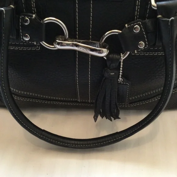 Coach Hampton Carryall F13084 Black Pebbled Leather - Picture 8 of 16